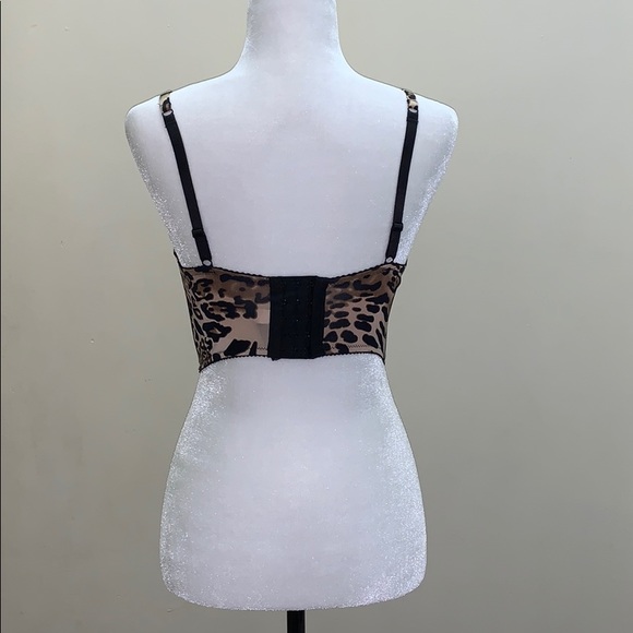 Bebe sequined bedazzled leopard print bustier top - Picture 6 of 9